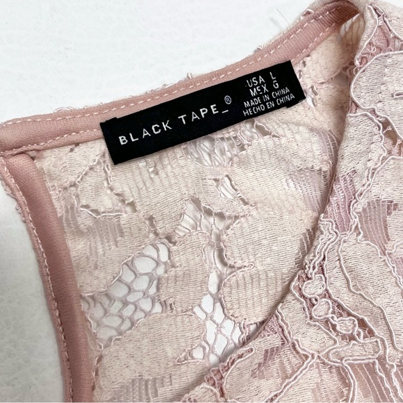 Black Tape_ Nordstrom Pink Lace Bell Sleeve Dress Size Large - Picture 9 of 12